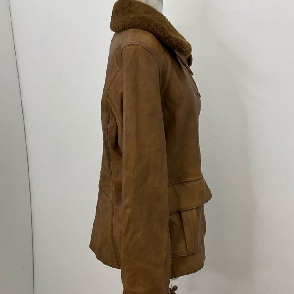 Ralph Lauren Exclusive Brown Lamb Leather Button-Down Jacket XL